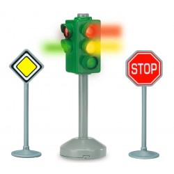 Semafor cu 5 LEDuri pentru masini si pietoni cu apasare pe buton si semne de circulatie 